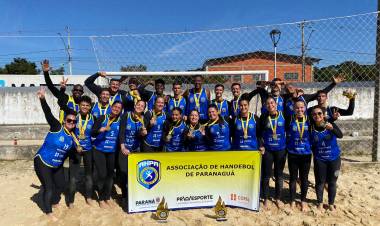 AHPA/SESPOR/SICOOB é campeã da 1ª Etapa do Circuito Paranaense de Handebol de Praia 